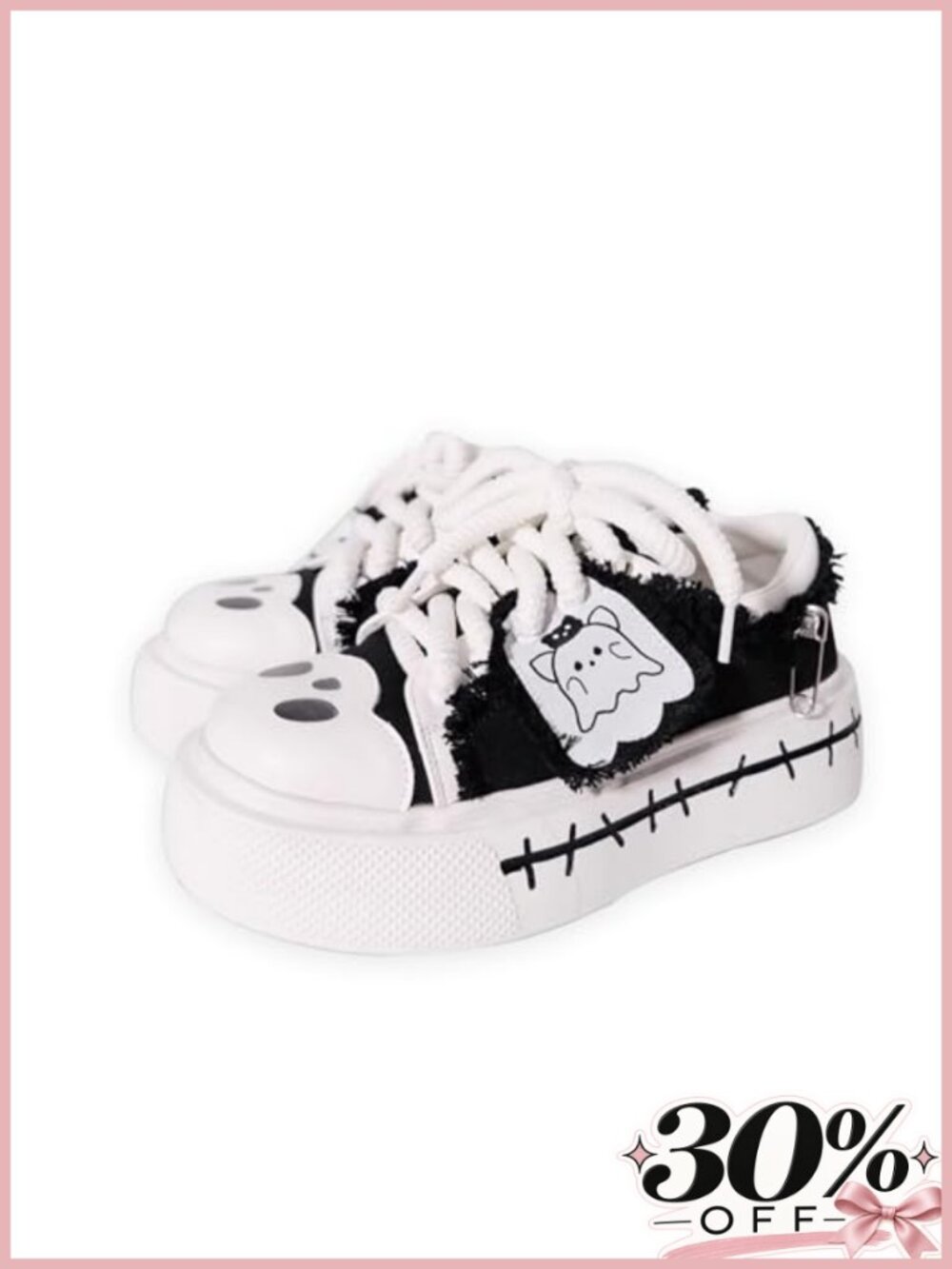 Y2K Goth Platform Canvas Sneakers Women's Chunky Sole Walking Shoes